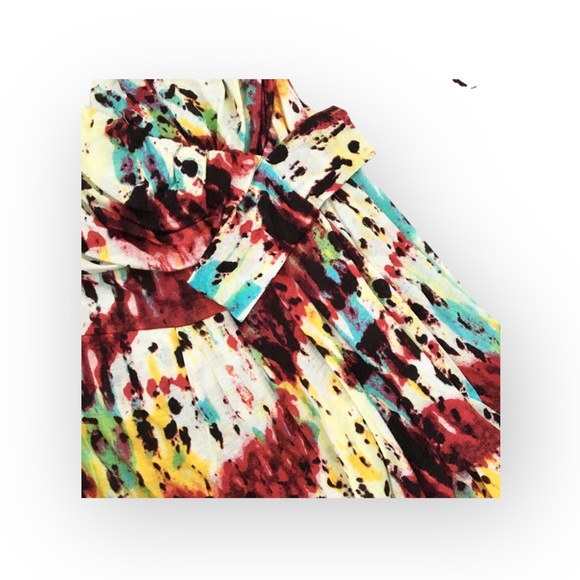 new T-Bags [MISA] ❁ Print Halter Faux Wrap Mini Cocktail Dress ❁ Multi Color ❁ - Picture 6 of 16